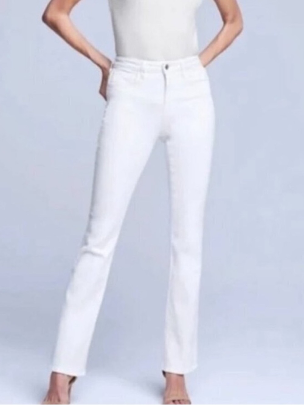 L'Agence Oriana High Rise Straight Leg Jeans White Size 27 USA Made
